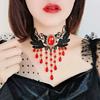 Gargantilla de Encaje Gótico Europeo y Americano Cadena Clavicular Gargantilla para Mujer Collar Simple Accesorios Punk Negros Correa para el Cuello Gargantilla