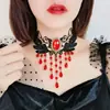 Estilo oscuro Lolita Gótico collar para mujer cadena de clavícula de rosa vintage gargantilla collar