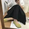 Zapatos de Abuela para Mujer Zapatos Planos 2025 Nuevo Estilo Coreano Versátiles Cuatro Estaciones Zapatos de Tacón Fruncidos Planos para Mujeres Embarazadas