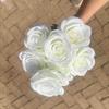 Ramo de Flores Artificiales Rosas para Boda 9 Rosas Reina Diamante Boda Hogar Comercio Exterior Péndulo Exterior