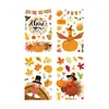Pegatinas Electrostáticas para Vidrio de Acción de Gracias de Otoño Transfronterizas con Patrones de Pavo, Calabaza y Hojas, Decoraciones Desmontables con Temática de Cosecha para Tiendas