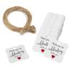 100 hojas/paquete venta al por mayor puntual etiqueta de agradecimiento etiqueta etiqueta etiqueta de regalo de vacaciones con cuerda de cáñamo decoración de boda