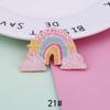 Versión coreana de accesorios de arcoíris con purpurina, bricolaje, papelería infantil, horquilla, banda de goma, material de joyería, parche decorativo para carcasa de teléfono móvil
