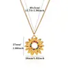 Colar com Pingente Redondo de Pérola Estilo Retro Francês Luxo Leve Aço Titânio Esmalte Retro Flor Design de Nicho