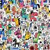 130 Adesivos de Desenho Simples de Pônei Desenho Animado Fofo Excêntrico Adesivos Dopamina Pônei Diversão Infantil Adesivos DIY