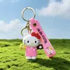 Nuevo Llavero de Gato KT Dibujos Animados Anime Muñeco de Goma Suave PVC Colgante para Bolso Llavero de Coche Creativo