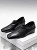 Versão em Couro de Vaca~Estilo Britânico Nicho Mocassins Quadrados de Calçar com Elevação Oculta para Mulheres, Primavera 2026 Sapatos Pequenos de Couro
