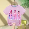 Grupo Bruja Cazadora Niños Niños y Niñas Estampado de Anime Moda Casual Camiseta de Manga Corta Nueva Transfronterizo