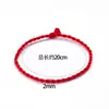 Pulseira de Fio Vermelho Tecida à Mão para o Ano do Seu Nascimento, Pode Ser Personalizada com Contas e Acessórios Dourados, Produto Semi-Acabado DIY, Acessórios de Pulseira para Casais e Melhores Amigos