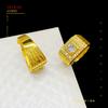 Anillo de diamantes para hombre de oro arena de Vietnam, chapado en oro, piedra, anillo para hombre, latón, circonita, tendencia, anillo grande para hombre, outlet de fábrica