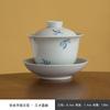 Cuenco Sancai antiguo verde pintado a mano, juego de té de kung fu con orquídea, taza de té esmaltada, taza pequeña con tapa pintada a mano, taza pequeña Literati