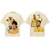 Verão 2026 Novo Neymar Americano High Street Camiseta Algodão Puro Peso Pesado Floco de Neve Casual Tendência Masculina Manga Curta