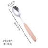 Procesos del Fabricante Mango de Madera Vajilla de Acero Inoxidable Madera Maciza Japonesa Cuchara Tenedor Palillos Espesos Cuchara para Helado Batidor de Huevos Mini para el Hogar