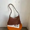 Bolso de Hombro Único de Moda Estilo Ins Francés para Mujer Otoño Ligero Lujo Versátil Gamuza Mate Felpa Bolso de Axila Tipo Bollo