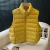 Chaleco de Canalé Nuevo Otoño e Invierno 90 Chaqueta de Plumón de Pato Blanco 2025 Chaleco de Cuello Alto Ropa Exterior Cálida Acolchada Chaleco Engrosado
