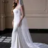 Urapan V157 Novo Véu de Contas Transfronteiriço Casamento Nupcial Exquisito Tule Peça de Cabeça Doce e Simples Véu Liso