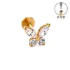 Aretes de Aleación de Titanio F136, Aretes Largos Finamente Tallados para Hélice Auricular, Piercings para Labio con Circonita, Joyería para Piercings Corporales de Titanio G23