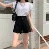 Shorts de Mezclilla de Pierna Ancha para Mujer 2026 Verano Delgados Nuevo Estilo Dobladillo Enrollado Línea A Adelgazantes de Cintura Alta Hot Pants para Figuras Petite