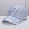 Gorra de Béisbol Versátil de Encaje Floral con Pedrería para Mujer, Nueva para Exteriores, Hueca, Transpirable, Sombrilla y Protección Solar