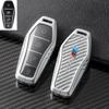 Funda de llave de metal de fibra de carbono real para BYD BYD Dolphin Yuan Qin plus Song plus funda de llave de coche