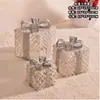Decoración navideña arte en hierro caja de regalo luminosa juego de tres piezas adorno de exhibición arreglo de escena de árbol de Navidad