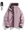 Jaqueta três em um com logotipo personalizado, vestuário de trabalho de alta qualidade, à prova de vento e à prova d'água, casaco forrado com fleece para outono e inverno, vestuário de trabalho corporativo