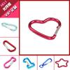 Mosquetón de aleación de aluminio de alta carga en forma de corazón accesorios para equipaje gancho de aluminio de liberación rápida en forma de corazón personalizado