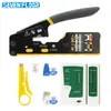 Alicates de Crimpado de Red CAT6a de Siete Pisos Kit de Herramientas de Crimpado RJ45 de 8P Para Crimpado de Ethernet en Casa Reparación de Red Simple