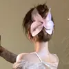 Estilo Francês Super Fada Tule Borboleta Brilho Diamante Grande Presilha de Garra Feminina Acessórios de Cabelo Grampo Simples Elegante Presilha de Tubarão de Cabelo Adorno de Cabeça