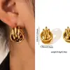 Brincos Europeus e Americanos de Aço Inoxidável para Mulheres, Cor Dourada, Nicho, Luxo Leve, Modernos, High-End, Brincos de Aço Titânio que Não Desbotam