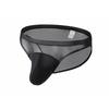 CLEVER-MENMODE Ropa interior transparente de malla para hombre, de comercio exterior, con bolsillo y cuero sintético.