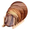 Plato sólido de madera de acacia estilo japonés puede contener nueces fruta pizza varias formas disponibles en stock venta al por mayor