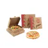Caixas de pizza vazias personalizadas para viagem, caixas onduladas de papel kraft, caixas de pizza com tampa articulada à prova de gordura alimentar, atacado de fabricantes de pizza