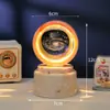 Bola de Cristal Transfronteiriça Base Giratória com Textura de Madeira Luminária Noturna Brilhante Lâmpada do Céu Estrelado 3D Decoração de Mesa Presente Criativo de Feriado