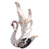 Elegante broche de cisne con incrustaciones de diamantes, accesorio de moda para animales, broche de ramillete de invierno, suministro transfronterizo
