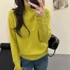 Suéter de cuello alto a la mitad súper elegante para mujer, Nuevo estilo coreano Otoño/Invierno 2025, Tejido de punto holgado, Top de capa base engrosado