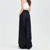 Jeans Retro de Mezclilla Pierna Ancha para Mujer 2025 Nuevo Verano Caída Suelta Cintura Alta Adelgazantes Pantalones Largos hasta el Suelo