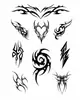 Pegatinas de Tatuaje de Corazón con Espinas Góticas Oscuras Atuendo Sexy de Chica Caliente de Cintura Baja Pegatinas Temporales de Atmósfera