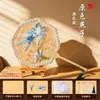 Pacote de Material DIY Tecido à Mão para Crianças Estilo Chinês Ventilador de Bambu Trançado Portátil Estilo Antigo Estilo Chinês Patrimônio Cultural Imaterial Ventilador Redondo