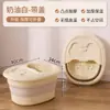 Cubo plegable de gran capacidad para baño de pies con almacenamiento, cubo elevado para baño de pies con masaje y tapa, cubo para spa de pies que ahorra espacio