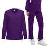 Ropa para Lavar a Mano Transfronteriza Lista para Usar, Ropa de Manga Larga para Lavar a Mano, Cardigans para Salón de Belleza, Chaquetas con Botones de Presión, Trajes de Trabajo para Doctores y Enfermeras