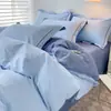 Novo Conjunto Simples de Quatro Peças Cor Sólida Duas Cores 100% Algodão Conjunto de Três Peças para Hotel Pousada B&B Estudante Comércio Atacadista de Fábrica