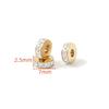18K saco de cor de ouro zircão redondo espaçador contas plana redonda contas pulseira contas material DIY acessórios artesanais