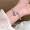 Libro Caperucita Roja con Pulsera de Apertura de Estrella de Cristal de Moda Personalidad Nicho Lujo Ligero Diamante Pulsera Geométrica para Novias