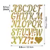 Pegatinas de Letras Arena Dorada de 2 pulgadas Brillantes Multicolor Regalos para Fiestas Navideñas de Graduación Arreglo de Boda DIY Pegatinas de Letras