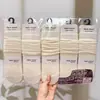 Nuevo Estilo Otoño e Invierno para Mujer: Calcetines holgados estilo Old Money, Calcetines altos, Calcetines holgados de encaje de color liso, Calcetines con separación de dedos para mujer