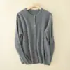 Suave y Amigable con la Piel Cuello Redondo Retro Tejido de Canalé Pequeño Cardigan de Cachemira para Mujer Color Sólido Capa Base Tejida Prendas de Abrigo para Primavera y Otoño