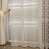 Americano geométrico jacquard oco janela tela sala de estar quarto restaurante cross-border cortina transparente cortina de renda em estoque atacado
