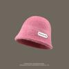 Sombrero de pescador de piel de conejo estilo coreano de moda Iron Standard para mujer, sombrero de lavabo pequeño, versátil, cálido y con aspecto de cara que cubre la cara, sombrero de cubo para otoño e invierno.