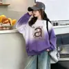 Hoodie Estiloso para Meninas, Nova Coleção Primavera/Outono 2026, Moda Versátil, Blusa com Manga Longa Degradê para Crianças de Média e Mais Velhas